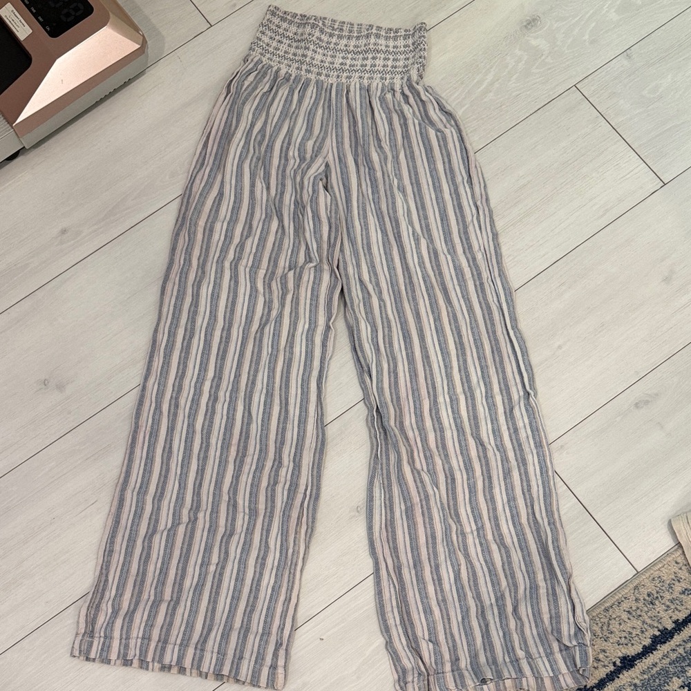 Rewash Blue and Pink Striped Wide Leg Pants